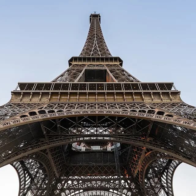 The Eiffel Tower seen from below